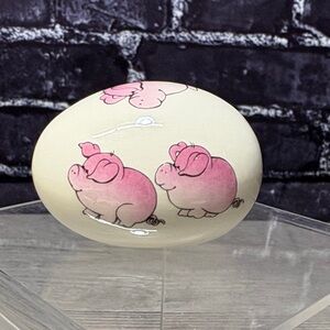 Vintage Ceramic Egg with Pigs